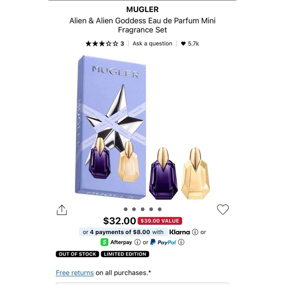 Mugler Angel Alien & Alien Goddess Eau de Parfum Mini
Fragrance Set | NEW!